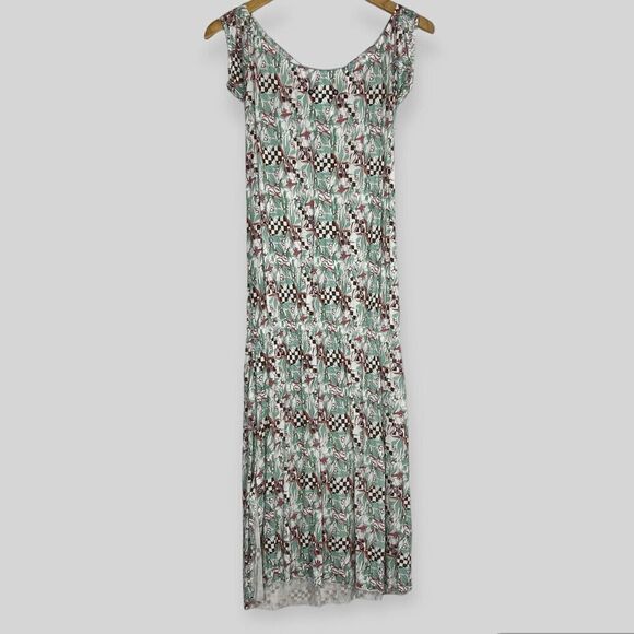 Burn N’ Violet Blouson Dress Sz 4 Multicolor Jersey Knit Short Sleeve - Picture 5 of 12